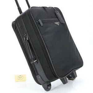 Prada Tessuto nylon Saffiano leather suitcase carry on bag